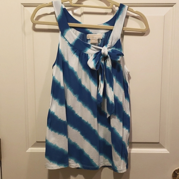 MICHAEL Michael Kors White, Blue & Torquoise Striped Tank Size: S/P - Picture 1 of 8